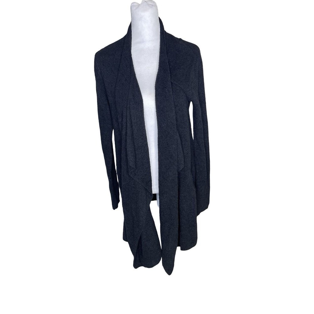 Barefoot Dreams Cozy Chic Lite Cascade Cardigan Sweater Black Women S / M - Picture 10 of 10